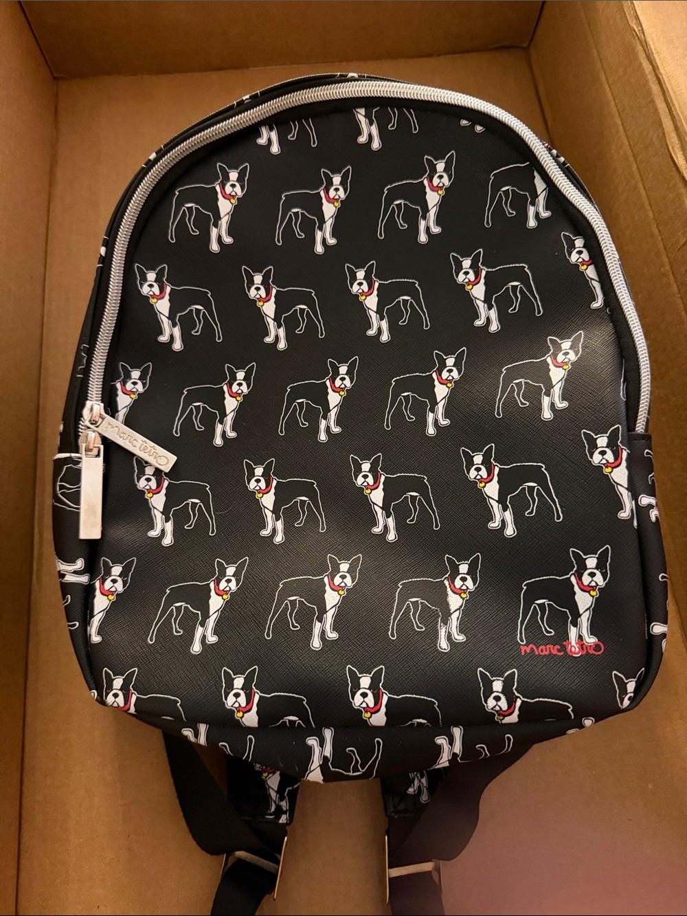 Marc Tetro Black Dog-Print Mini Backpack